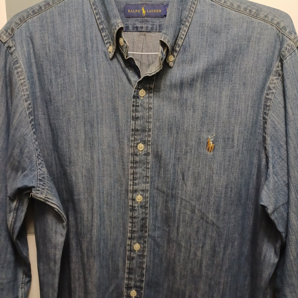 Ralph Lauren Men's Casual Blue Button Down Shirt